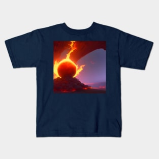A fiery place on an alien planet Kids T-Shirt